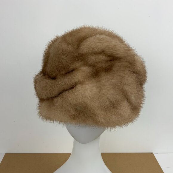 Pastel Mink Fur Hat Bucket Style Genuine Fur Sz 22" - Picture 12 of 15